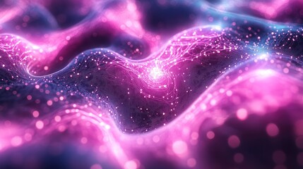 Canvas Print - abstract glowing pink and blue energy wave background.