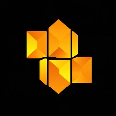 Wall Mural - abstract golden geometric shapes on black background.
