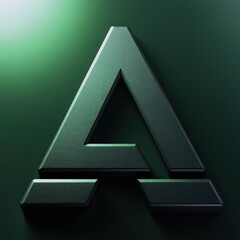 Poster - Dark green metallic letter A, 3D render.