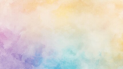 Poster - Abstract painted watercolor background fading from orange to blue and purple, with a textured surface and soft color transitions, suitable for various design purposes