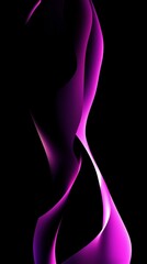 Poster - Smooth purple trails of light intertwining and creating abstract shapes against a dark backdrop, suggesting a sense of energy, movement, and mystery