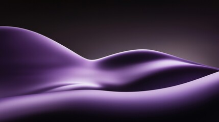 Poster - Smooth, undulating purple fabric forms gentle waves against a dark background, creating an abstract and elegant composition with a sense of movement and fluidity