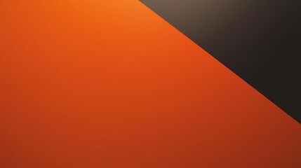 Poster - Orange and black background creating a diagonal division, illuminated by a subtle light effect, providing a modern and minimalist aesthetic