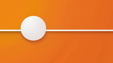 Poster - Minimalist abstract background featuring a white circle intersecting a horizontal white line on a vibrant orange gradient, creating a simple yet striking visual composition