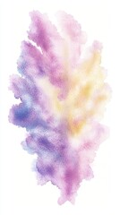 Poster - Purple, blue, pink and yellow watercolor paint creates a vibrant and colorful abstract design on a white background, perfect for adding a touch of artistry to any project