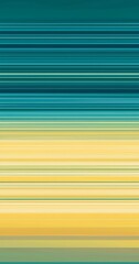 Poster - Horizontal lines of varying thickness and shades of teal, yellow, and green combine to form an abstract background suitable for various design purposes