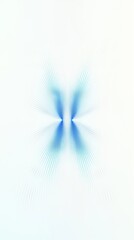 Poster - Abstract blue light beams are expanding on a white background, creating a symmetrical and visually appealing design with a sense of motion and energy