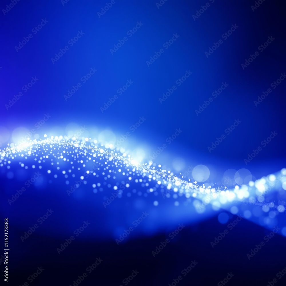 bokeh blue of A dreamy background with soft glowing light wave of shiny ...