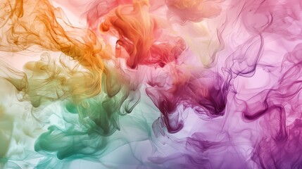 Poster - Colorful smoke is creating abstract shapes and mixing colors, forming a beautiful and artistic design with a mesmerizing and ethereal quality, perfect for backgrounds and creative projects