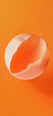 Poster - Modern abstract art featuring a spherical shape with orange and white hues, creating a visually appealing contrast against a vibrant orange backdrop
