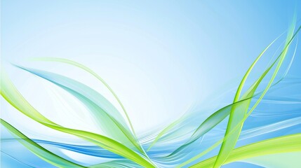 Poster - Smooth blue and green waves flowing gracefully across a gradient background create a dynamic and elegant composition, perfect for enhancing various design projects with a modern touch