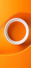 Poster - White circle emerging from an orange wavy background creates a visually appealing modern abstract design, ideal for projects related to art, design, and modern aesthetics