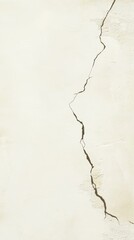 Poster - Extensive structural damage is evident in a white concrete wall, featuring a prominent vertical crack, indicating potential foundation issues or material stress