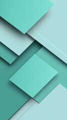 Poster - Modern abstract background featuring overlapping geometric shapes in shades of turquoise and light blue, creating a dynamic and visually appealing composition