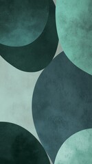 Poster - Green circles are overlapping, creating a modern and stylish design, suitable for backgrounds, wallpapers, and other graphic design projects, with a textured, vintage feel