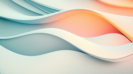 Poster - Smooth elegant gradient waves creating a modern abstract background with a pastel color palette, perfect for wallpaper, websites, or presentations