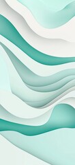 Poster - Turquoise and white layers of paper intertwining to create a wavy pattern, forming a modern and elegant abstract background with smooth, flowing shapes and dynamic curves