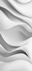 Poster - Flowing smoothly, abstract white waves create an elegant and minimalist pattern, offering a perfect backdrop for various design projects and enhancing visual appeal in any setting