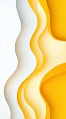 Poster - Smooth, flowing waves in shades of yellow and white create an elegant and dynamic abstract background, perfect for modern design projects seeking a touch of sophistication and visual appeal