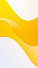 Poster - Smooth yellow waves are flowing over a white background, creating a visually appealing abstract design that evokes a sense of motion and fluidity