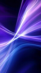 Poster - Flowing smooth purple and blue light trails intersecting against a dark backdrop, creating a vibrant and dynamic abstract composition filled with energy and motion