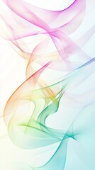 Poster - Intertwined, flowing lines in a spectrum of colors create a dynamic and visually captivating abstract composition against a soft, light background