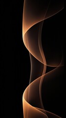 Poster - Flowing orange waves create a dynamic and elegant design against a dark background, enhancing various design projects with a touch of modern sophistication and vibrant energy