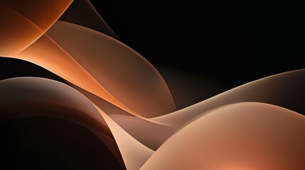 Poster - Smooth orange waves are creating a beautiful abstract design over a dark background, perfect for websites, presentations, or digital art projects