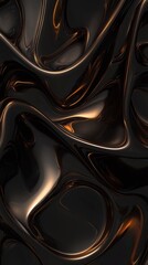 Poster - Swirling black and gold liquid metal creates a captivating abstract pattern, offering an elegant and luxurious visual experience that mesmerizes and enchants the viewer