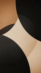 Poster - Smooth, overlapping shapes in brown and black hues create a dynamic and visually engaging abstract composition, ideal for modern and stylish backgrounds