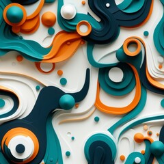 Poster - Abstract 3d shapes symbolizing molecules for skin health with smooth color gradients