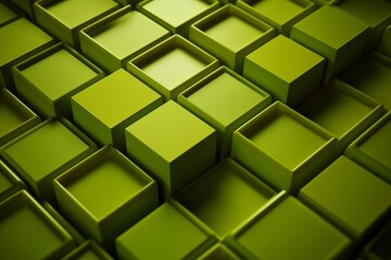 Poster - Explore abstract shapes in light green  textured layers for captivating visual effects
