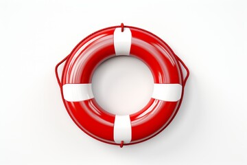Poster - Minimalist design  life preserver centered in two colors with light and shadow on gray background