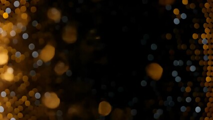 Fototapete - Mesmerizing golden light trails swirl against a black backdrop. Sparkling particles evoke elegance and luxury. Dynamic abstract background video.