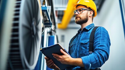 Poster - Engineer Evaluating Large Industrial Cooling Tower System Components