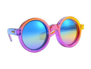 Colorful Sunglasses with Glossy Finish on Transparent Background