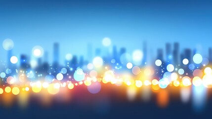 Wall Mural - abstract city lights background, dazzling bokeh effect for urbanthemed projects
