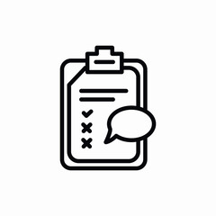 Poster - clipboard speech bubble icon vector sign