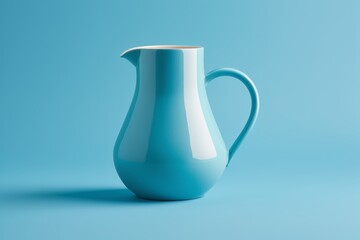 Wall Mural - there is a blue pitcher with a white top on a blue background