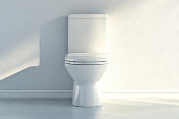 Poster - stock photo of modern toilet on white background with clean lines and minimalist design