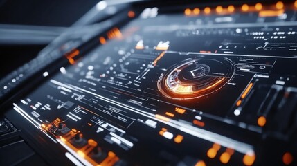 Poster - Futuristic Cockpit Controls with Bright Display Lighting