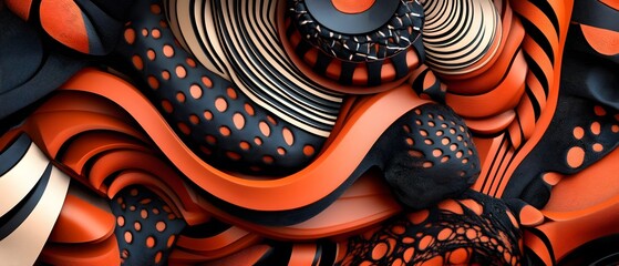 Poster - A vibrant, abstract design featuring swirling patterns and bold colors