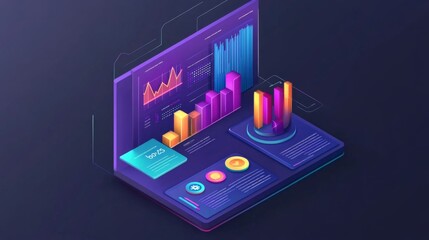 Poster - Futuristic Analytics Design with Clean Lines and Bright Colors