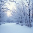 © Mohammed - A graceful and elegant stock photography style image depicting a surreal winter scene in infrared tones, exhibiting an otherworldly appearance and refined features
