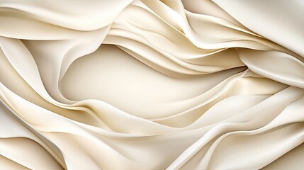 Poster - Abstract cream-colored waves create a minimalist background ideal for banners or presentations in beige and white hues