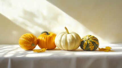 Sticker - Soft Shadows of Gourds on Table