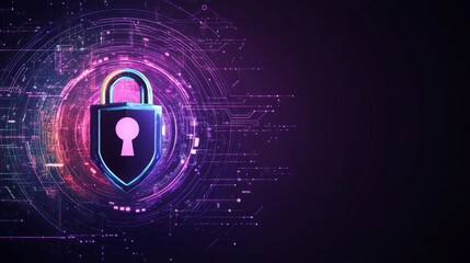 Poster - Digital Lock Concept with Vibrant Background