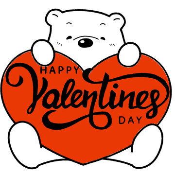 Happy Valentine day stylish text with White background