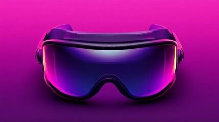 Poster - Futuristic VR Headset with Bright Immersive Visuals