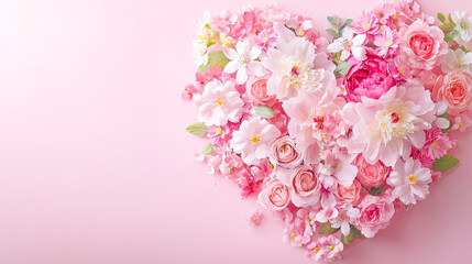 Poster - Colorful floral heart arrangement perfect for celebration and decoration in a bright atmosphere